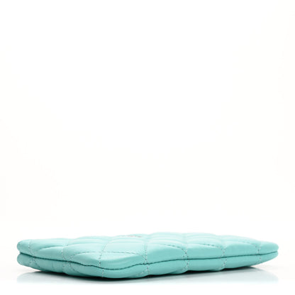 Chanel Lambskin Quilted Small Cosmetic Case Turquoise 4 of 7