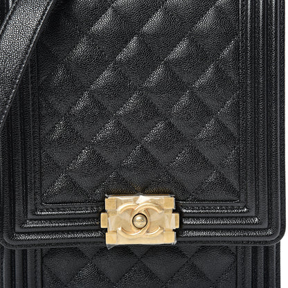 Chanel Caviar Quilted North South Boy Flap Black 7 of 10