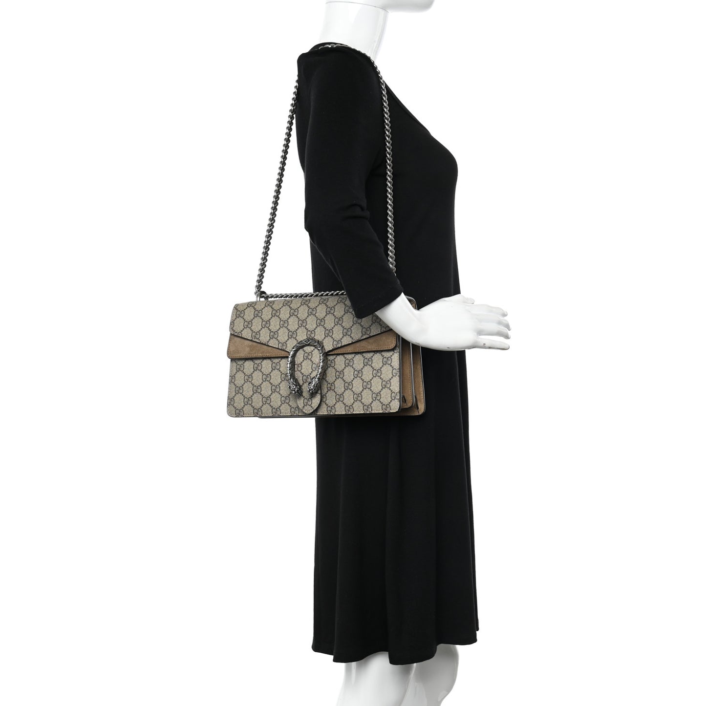 GG Supreme Monogram Small Dionysus Shoulder Bag Taupe