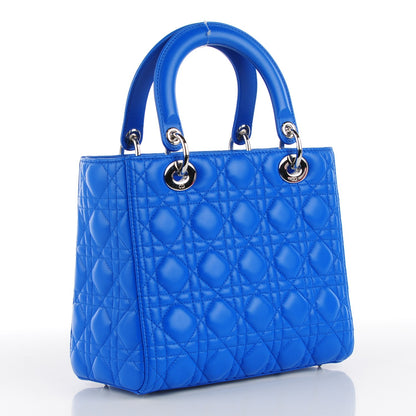 Christian Dior Lambskin Cannage Medium Lady Dior Blue Persan 3 of 7
