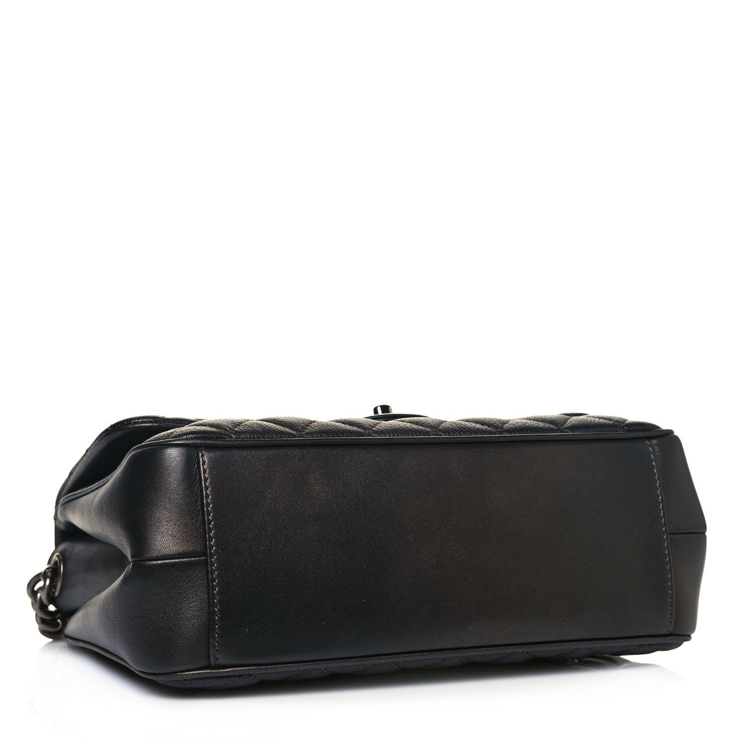 Chanel Metallic Goatskin Quilted Medium Rock In Rome Flap Charcoal 3 of 14