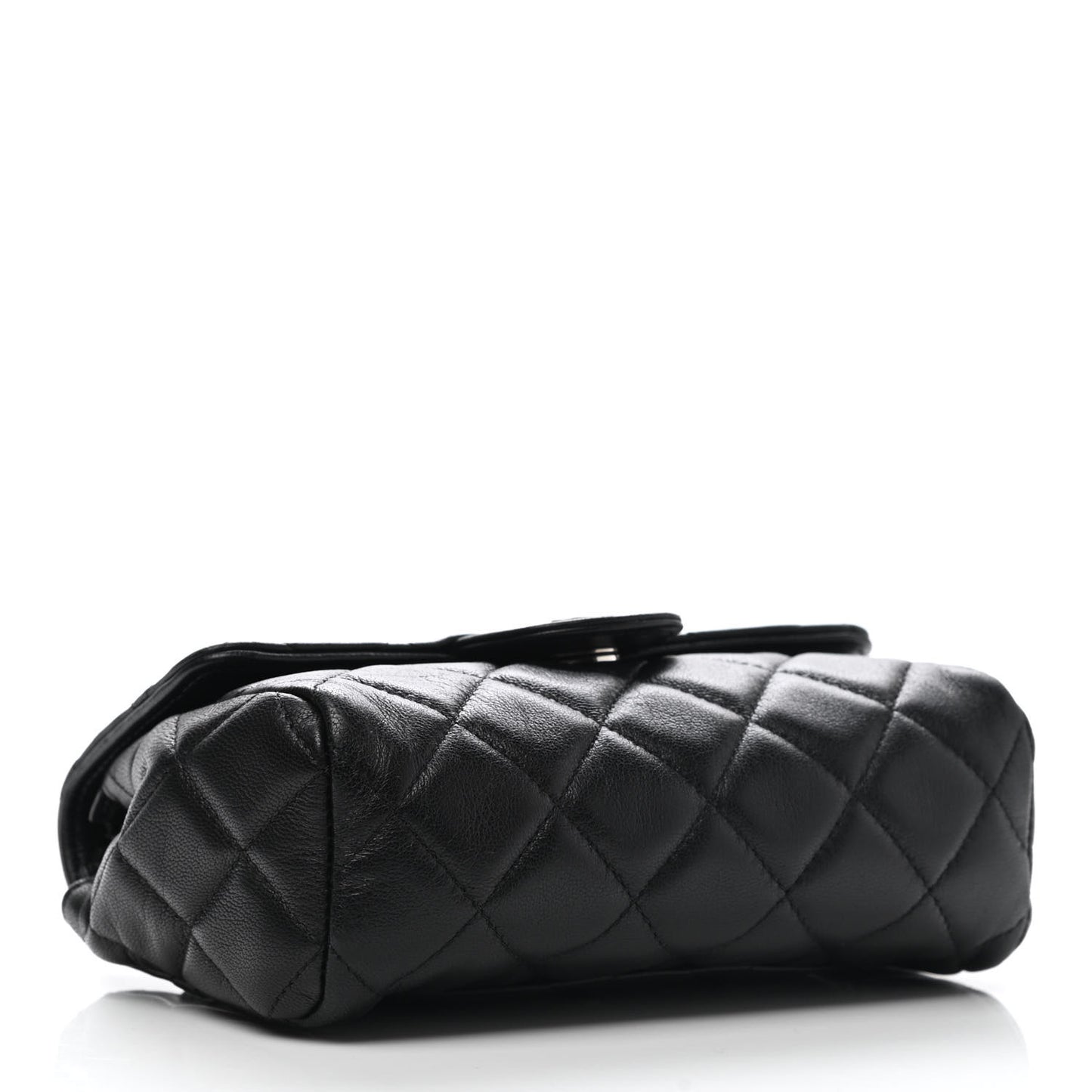 Lambskin Quilted Flap Cosmetic Case Black