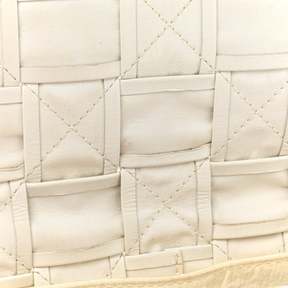 Bottega Veneta Paper Calfskin Maxi Intreccio Cassette Crossbody Bag White 9 of 15