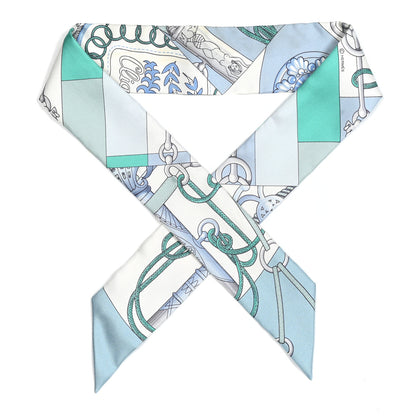 Hermes Silk Cliquetis Twilly Ciel White Menthol 1 of 7