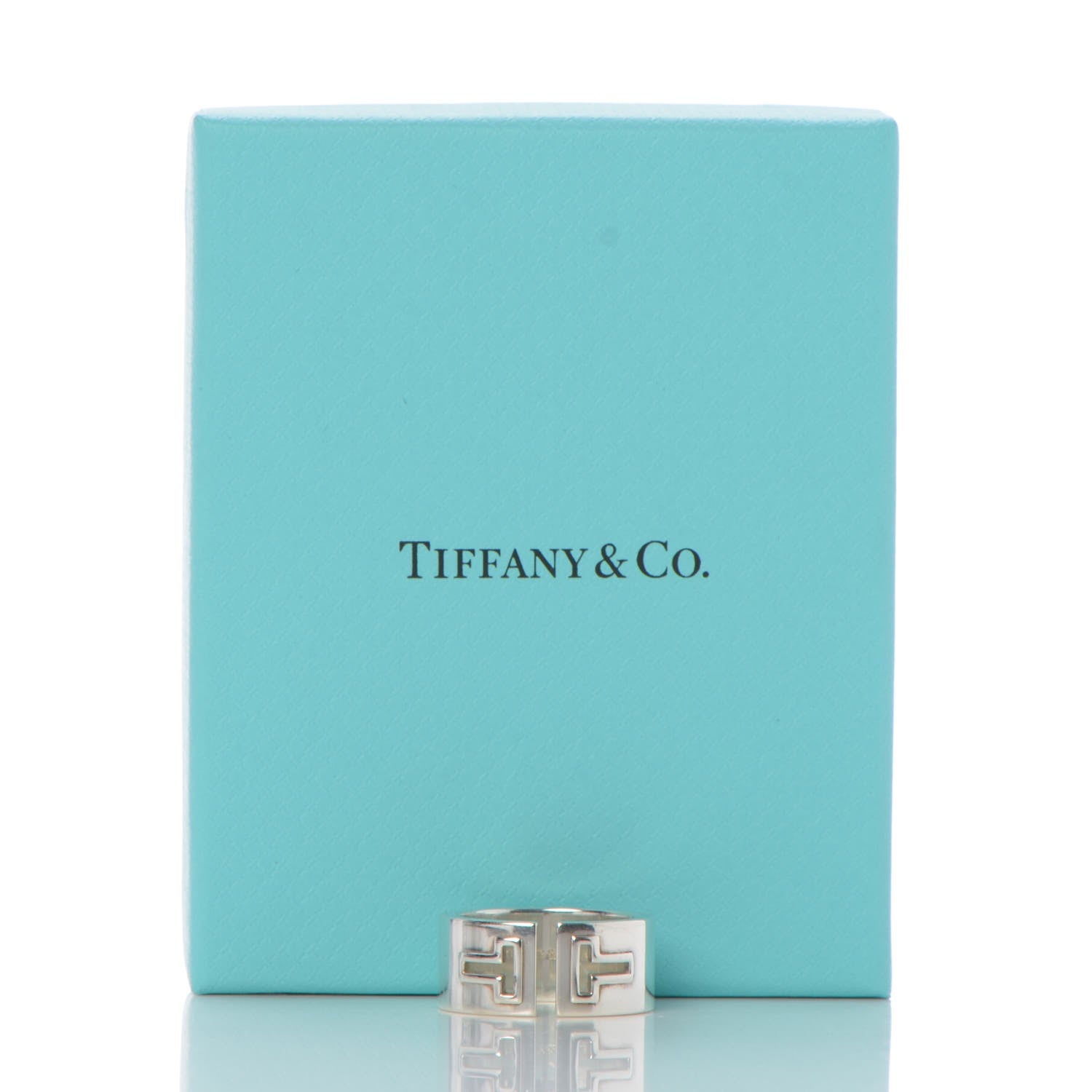 Tiffany Sterling Silver T Cutout Ring 60 9 5 of 5