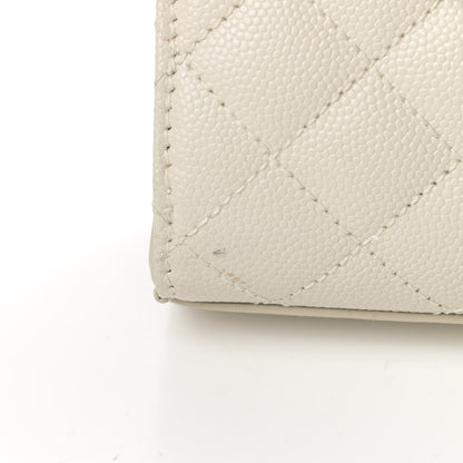 Saint Laurent Grain De Poudre Textured Mixed Matelasse Triquilt Small Monogram Satchel Optical White 11 of 12
