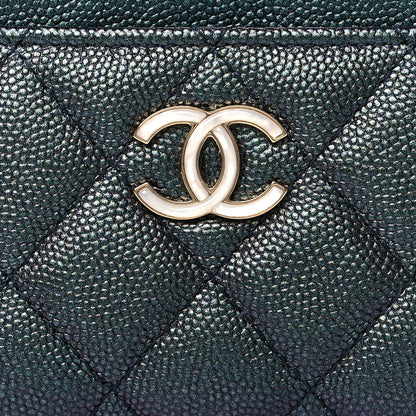 Chanel Iridescent Caviar Quilted Card Holder Black 9 of 10