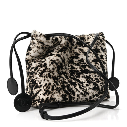 Chanel Pony Hair Printed Chic Lady Shoulder Bag  White Black 3 of 10