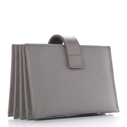 Celine Grained Shiny Calfskin Accordion Card Holder Pebble 3 of 9