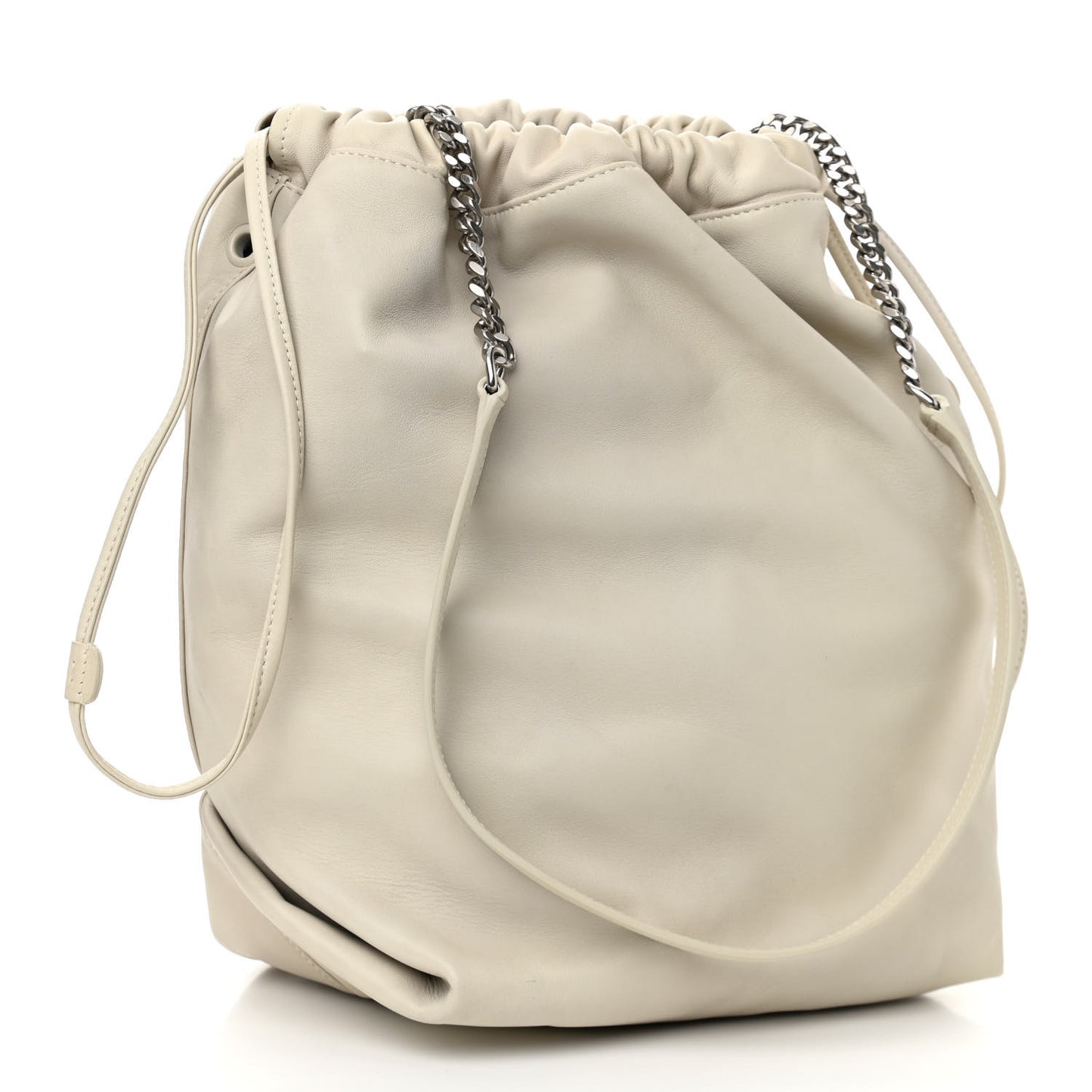 Lambskin Teddy Drawstring Bag Crema Soft