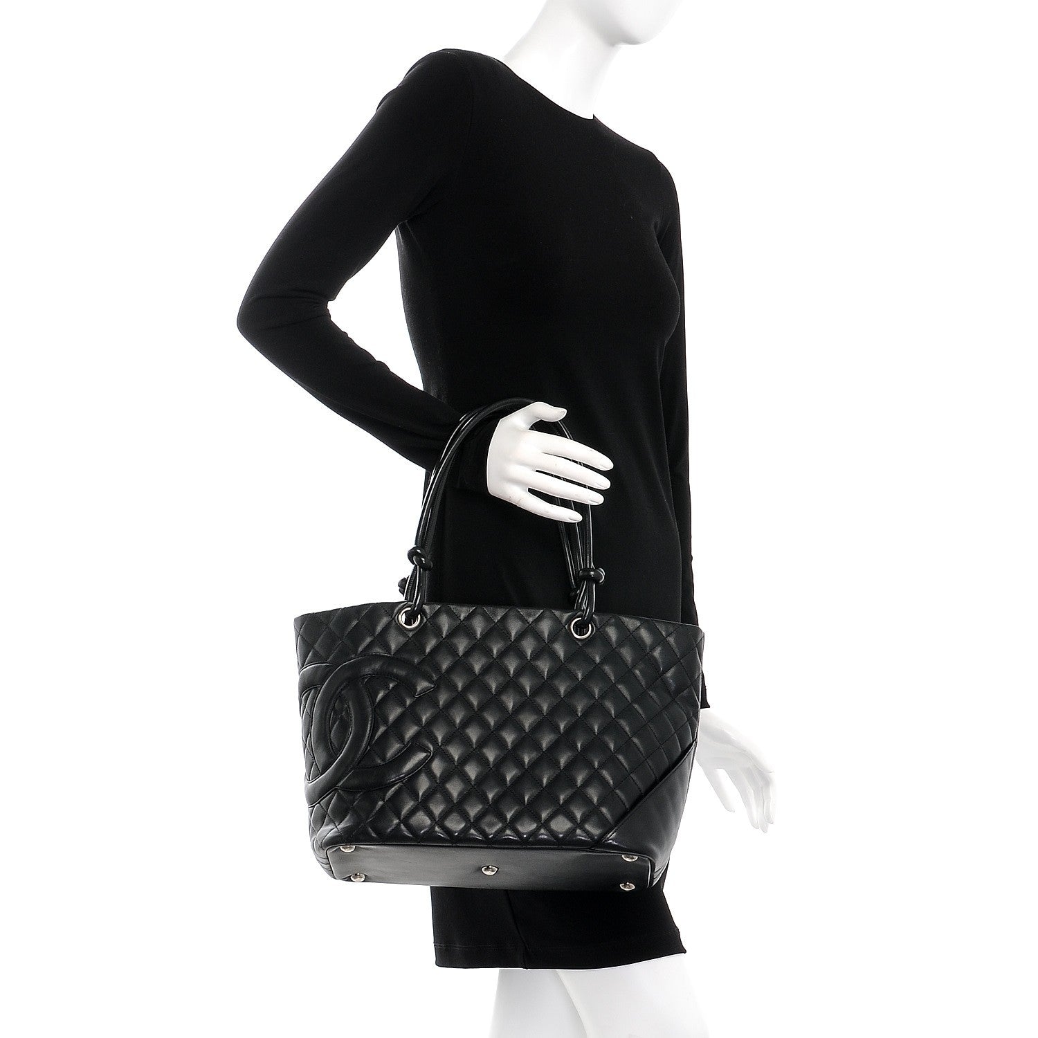 Chanel Calfskin Quilted Large Cambon Tote Black 2 of 9