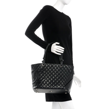 Chanel Calfskin Quilted Large Cambon Tote Black 2 of 9