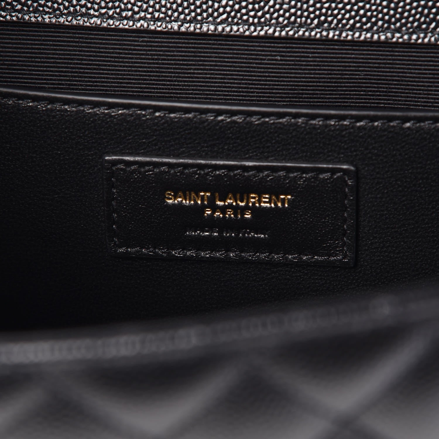 Saint Laurent Grain De Poudre Textured Mixed Matelasse Triquilt Medium Monogram Satchel Black 6 of 6