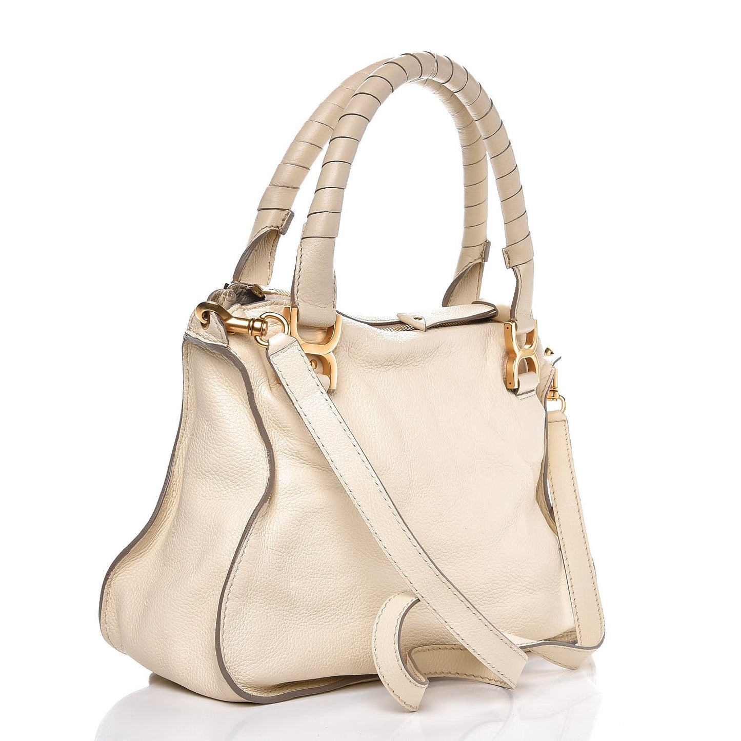 Calfskin Medium Marcie Satchel Cream