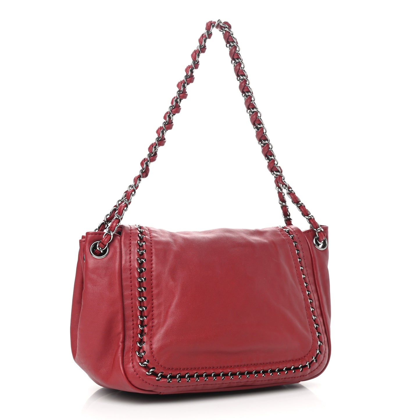 Smooth Calfskin Luxe Ligne Flap Red