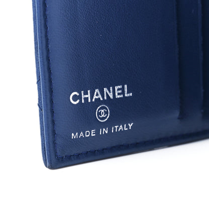 Chanel Lambskin Quilted CC Card Holder Wallet Blue 6 of 16