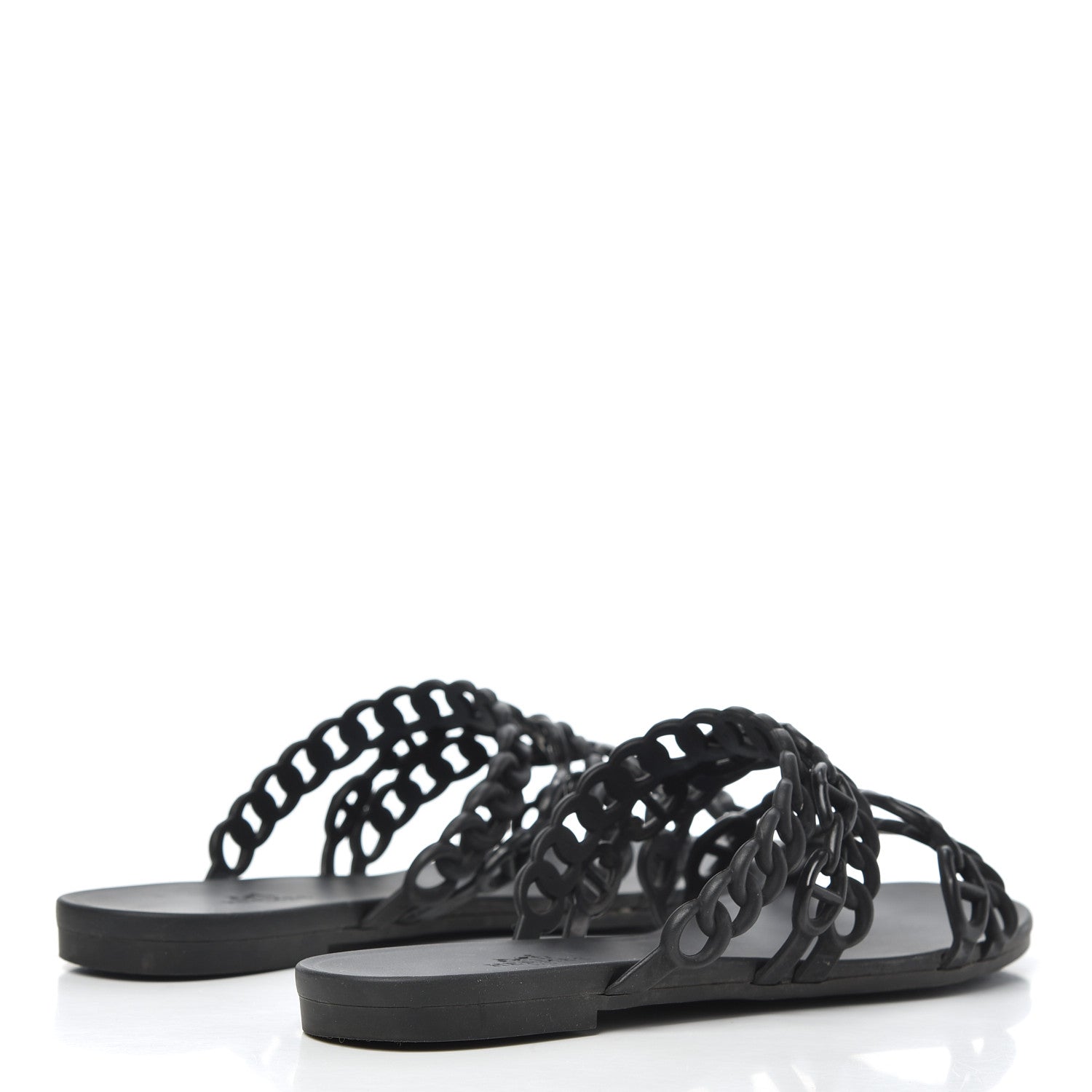 Hermes Rubber Chaine d'Ancre Nude Sandals 36 Black 4 of 16