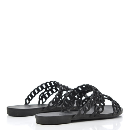 Hermes Rubber Chaine d'Ancre Nude Sandals 36 Black 4 of 16