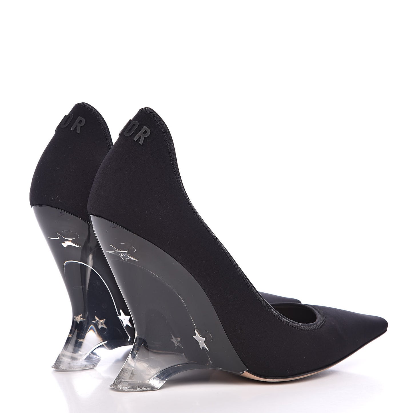 Grosgrain Neoprene Lucite Etoile Pumps 37 Black