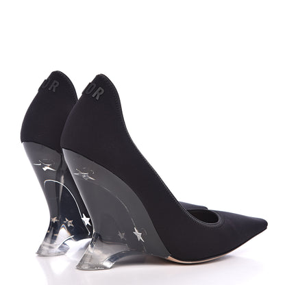 Christian Dior Grosgrain Neoprene Lucite Etoile Pumps 37 Black 4 of 11
