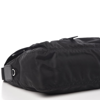 Prada Nylon Vela Saffiano Single Buckle Messenger Shoulder Bag Black 9 of 10