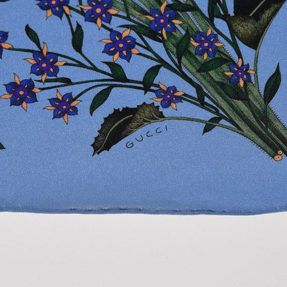 Gucci Silk Twill New Flora Square Scarf Bluette 3 of 5
