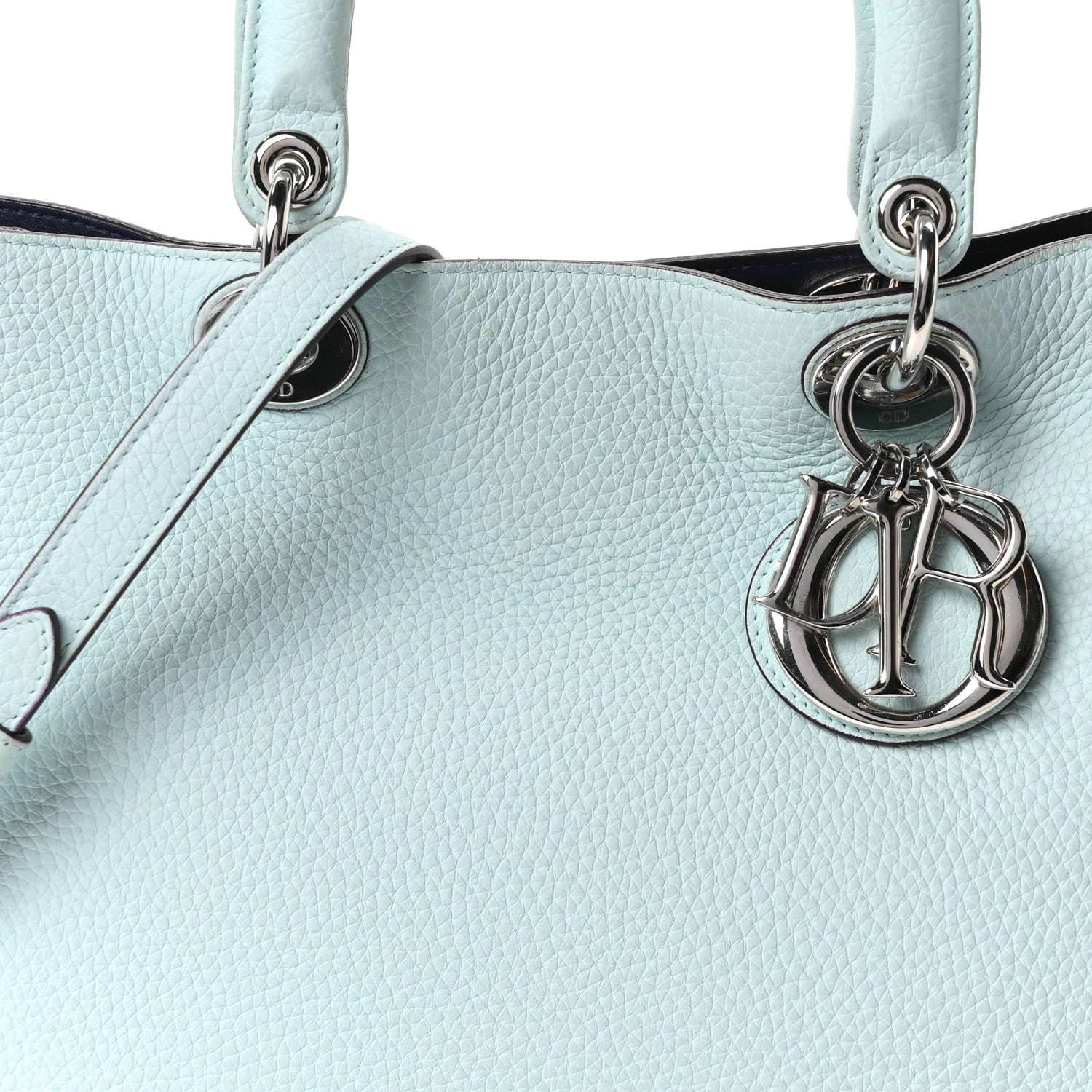 Christian Dior Bullcalf Medium Diorissimo Tote Light Blue 9 of 11