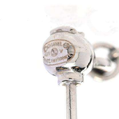 Chanel Baguette Crystal CC Drop Earrings Silver 5 of 5