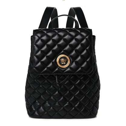 Versace Calfskin Quilted Medusa Backpack Black 1 of 10