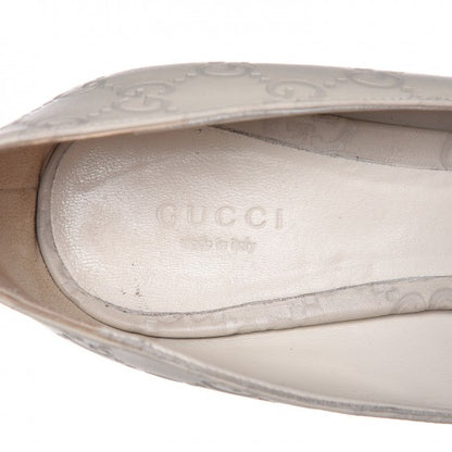 Gucci Guccissima Peep Toe Pumps 40.5 White 9 of 11