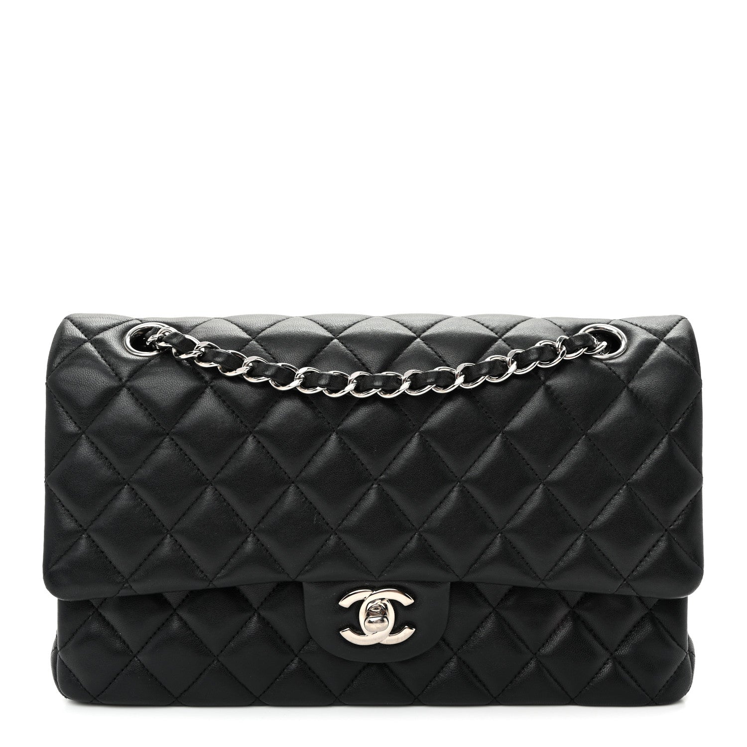 Chanel Lambskin Quilted Medium Double Flap  Black 1 of 10