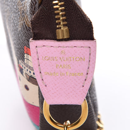 Louis Vuitton Monogram 2016 Christmas Animation Mini Pochette Accessories Rose Ballerine 6 of 8