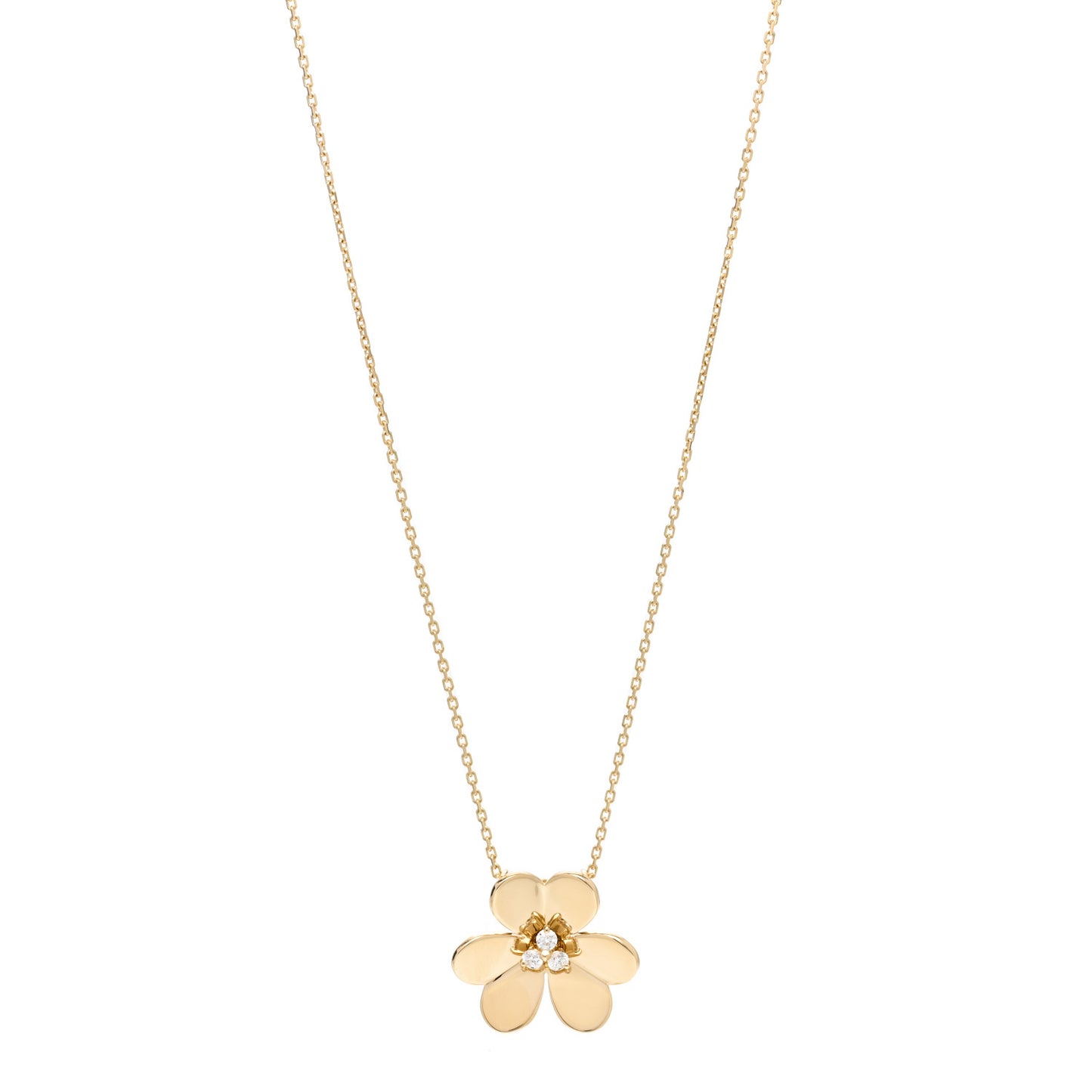 18K Yellow Gold Diamond Very Large Frivole Clip Pendant Necklace