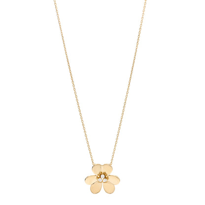 Van Cleef & Arpels 18K Yellow Gold Diamond Very Large Frivole Clip Pendant Necklace 1 of 4