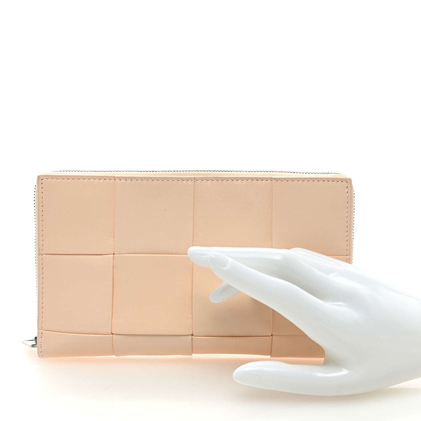 Nappa Maxi Intrecciato Zip Around Wallet Rose Mole