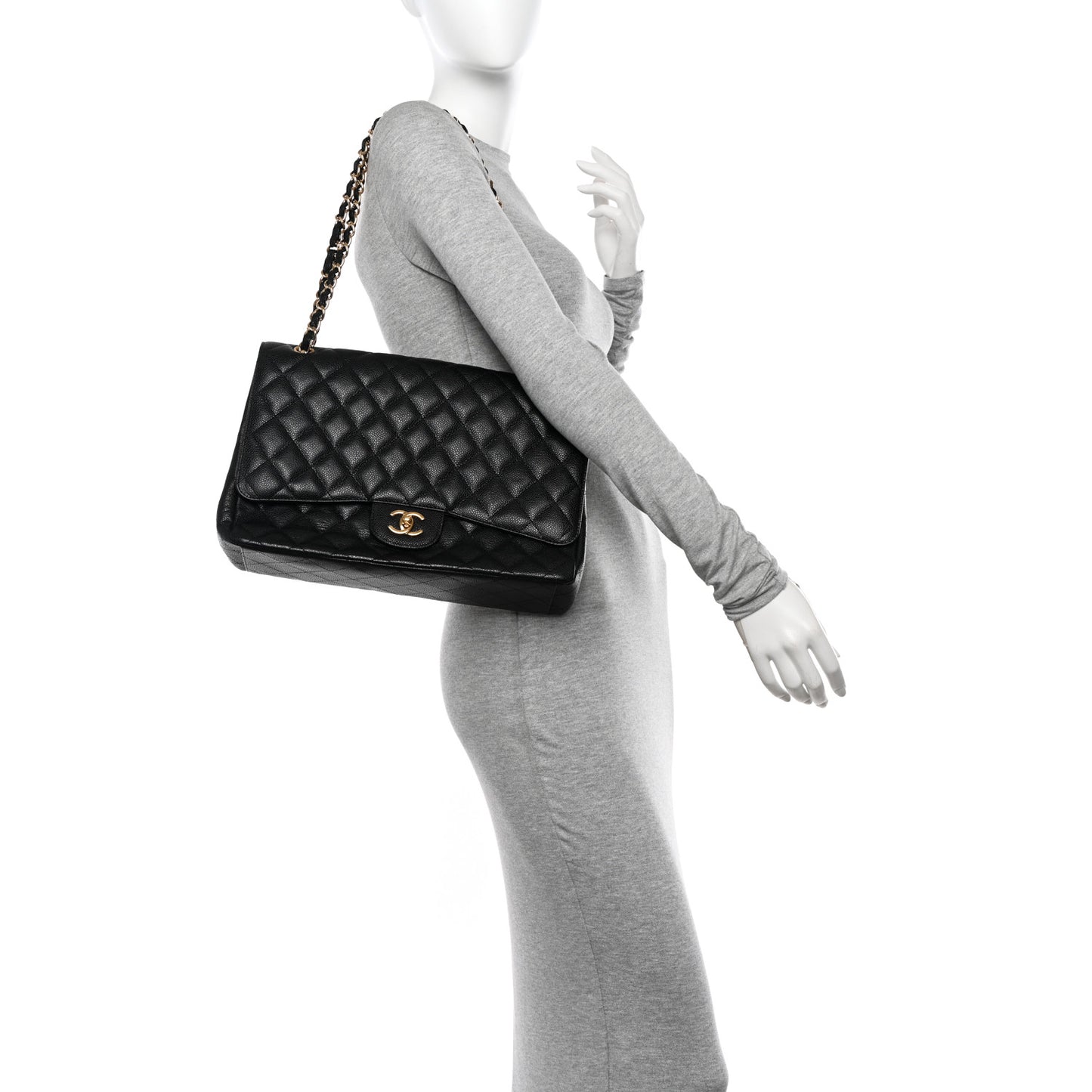 Caviar Quilted Maxi Single Flap Black