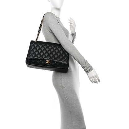Chanel Caviar Quilted Maxi Single Flap Black 2 of 10