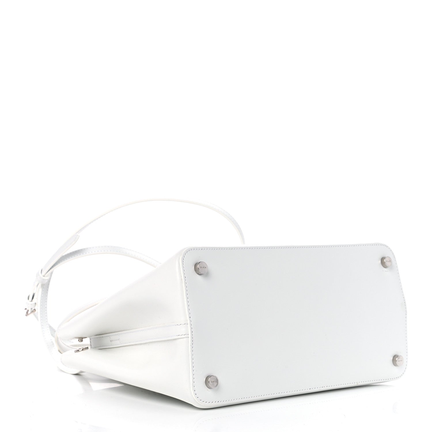 Alaia Calfskin Laser Cut Mina 25 Bag White 5 of 10