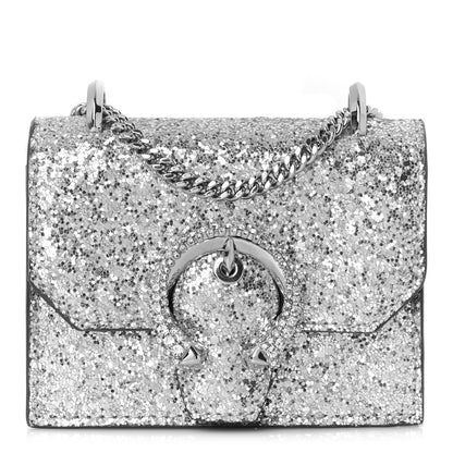 Jimmy Choo Coarse Glitter Mini Paris Crossbody Platinum 1 of 8