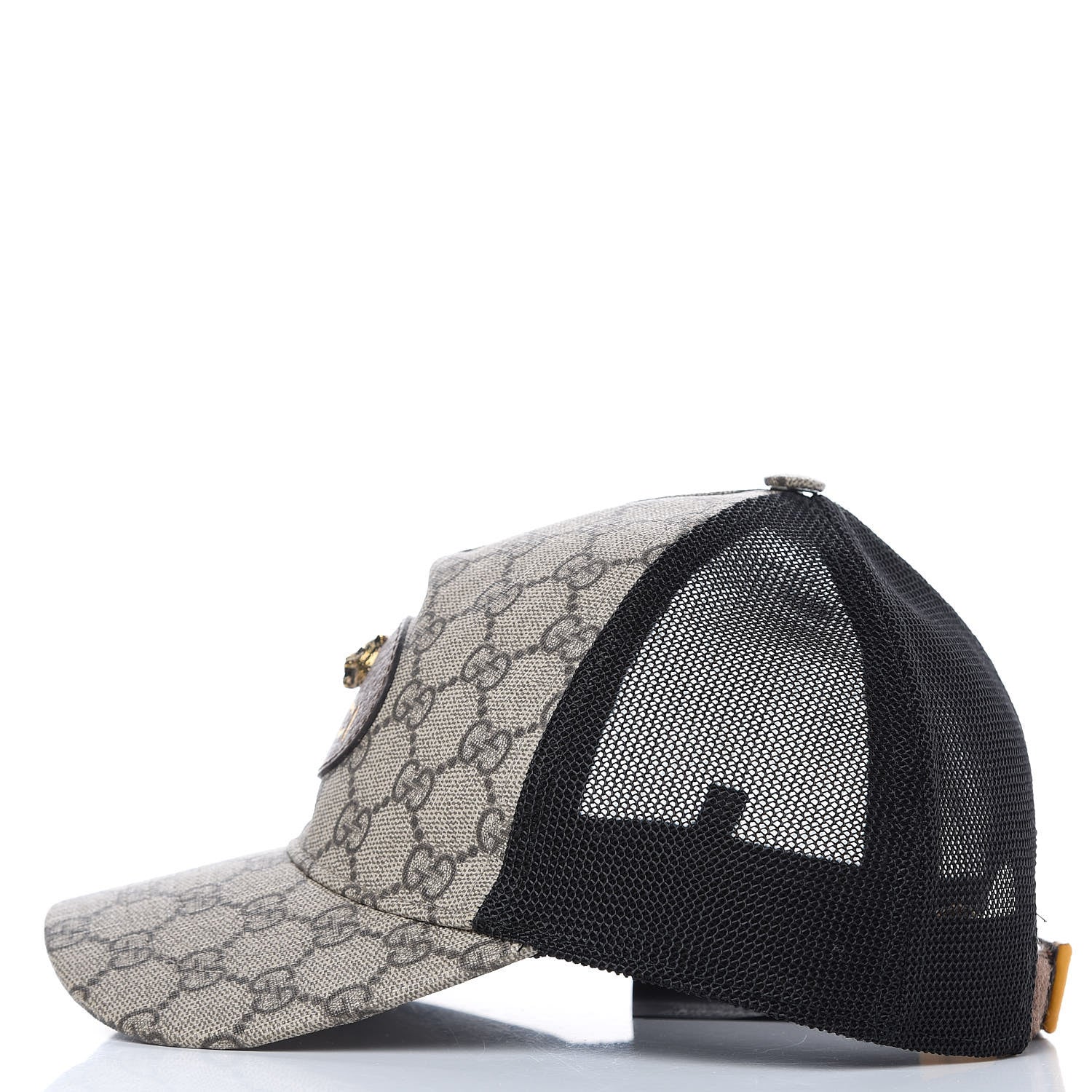 Gucci Soft GG Supreme Monogram Mesh Textured Dollar Calfskin Neo Vintage Rap Baseball Hat S Dark Brown Black 3 of 7