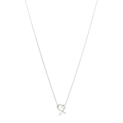 Tiffany Sterling Silver Paloma Picasso Loving Heart Pendant Necklace 1 of 5