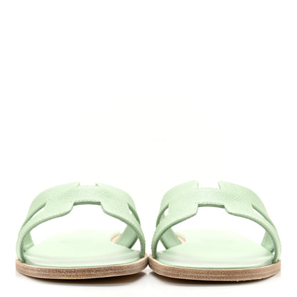 Hermes Epsom Oran Sandals 38.5 Vert Jade 2 of 11