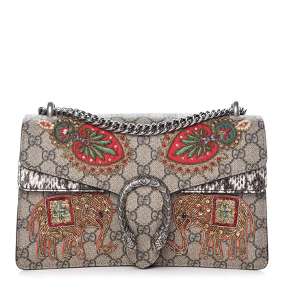 Gucci GG Supreme Monogram Elaphe Elephant Embroidered Small Dionysus Shoulder Bag 1 of 11