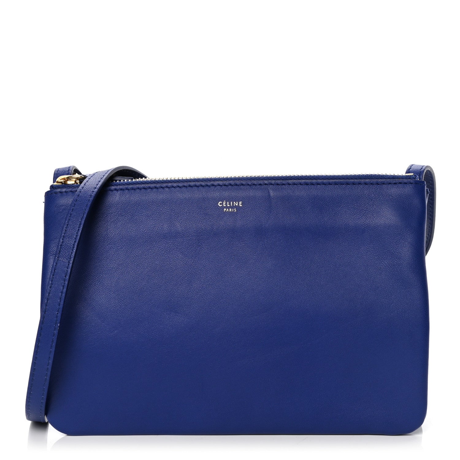 Celine Lambskin Small Trio Crossbody Bag Electric Blue 1 of 7