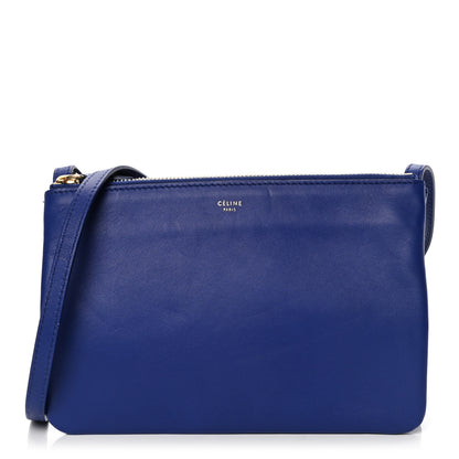 Celine Lambskin Small Trio Crossbody Bag Electric Blue 1 of 7