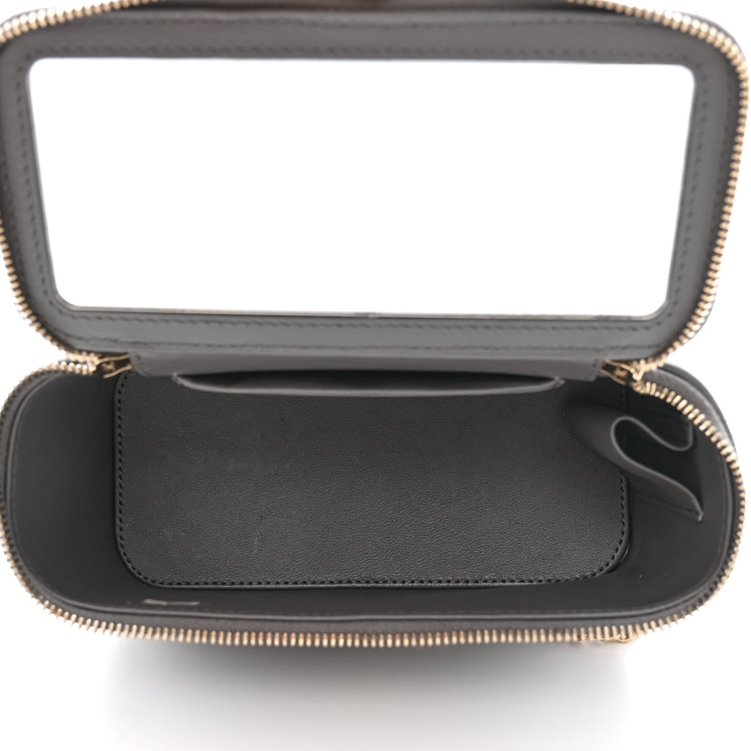 Chanel Lambskin Quilted Small Top Handle Vanity Case With Chain Dark Grey 5 of 12
