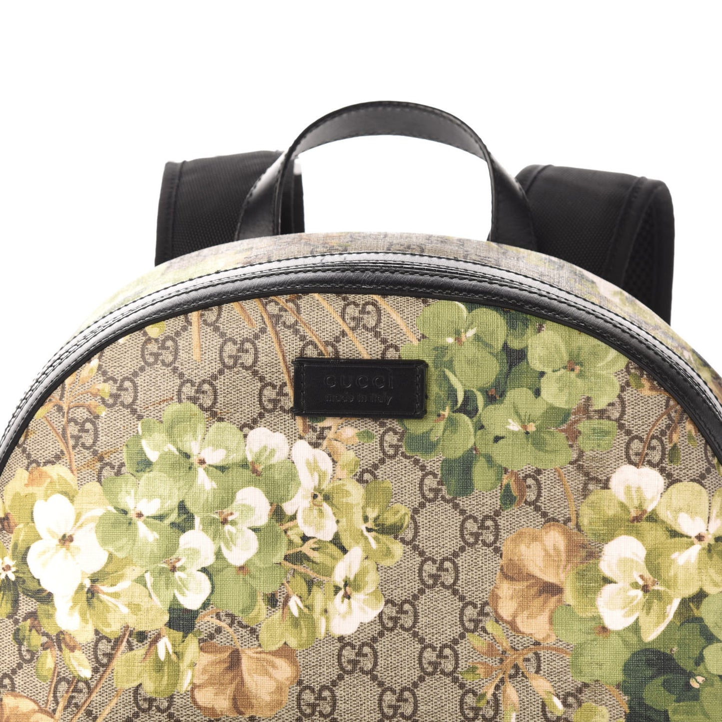 GG Supreme Monogram Blooms Medium Day Backpack Beige New Military Black