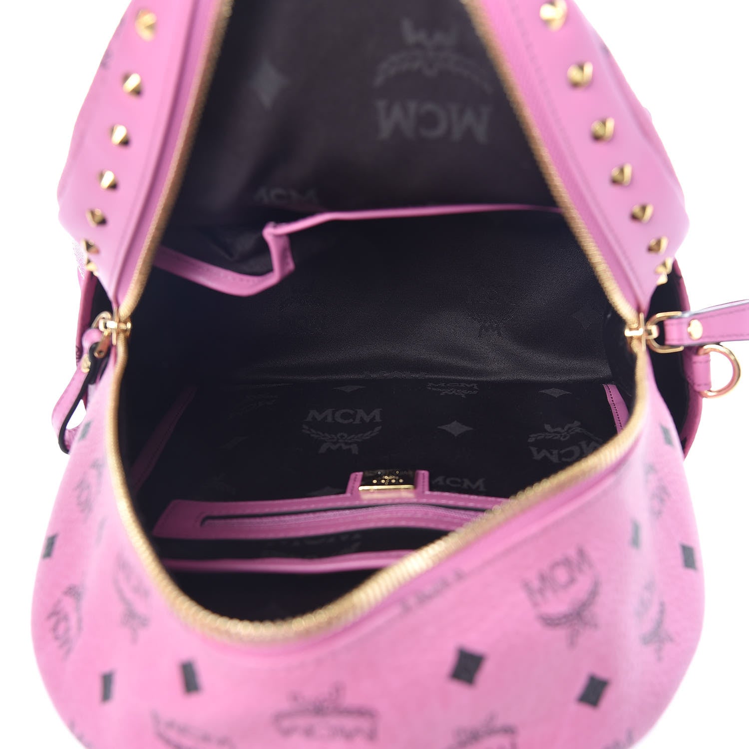 MCM Visetos Small Stark M Logo Collection Backpack Pink 5 of 8