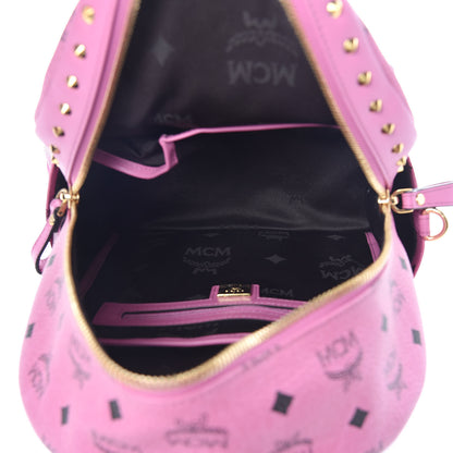 MCM Visetos Small Stark M Logo Collection Backpack Pink 5 of 8