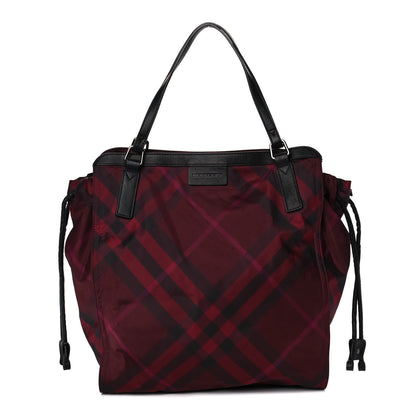 Burberry Nylon Check Small Buckleigh Packable Tote Bright Burgundy 1 of 10
